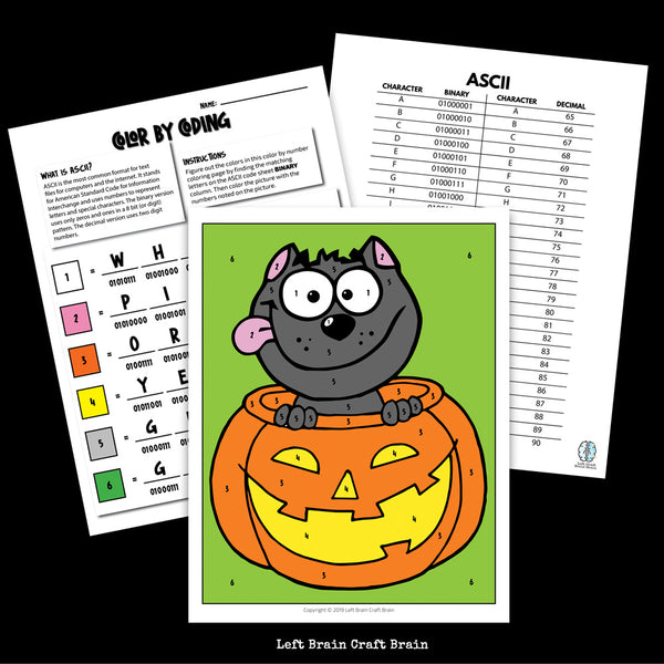Halloween Color by Coding Coloring Page