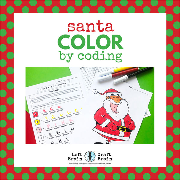 Santa Color by Coding Coloring Page