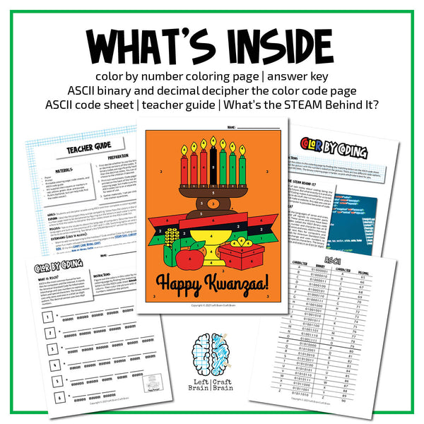 Kwanzaa Color by Coding Coloring Page